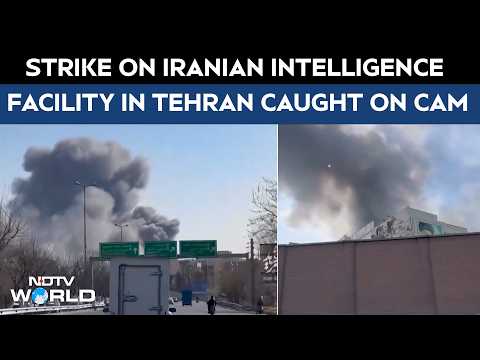 Moment Iranian Intelligence Agency Complex Hit In Tehran Attack