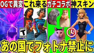 猫ミームコラボが来る!あの国でフォトナ禁止!ヤバい神スキンが判明したりOGモードに衝撃の異変が発生した!【フォートナイト】フォトナ無料リーク
