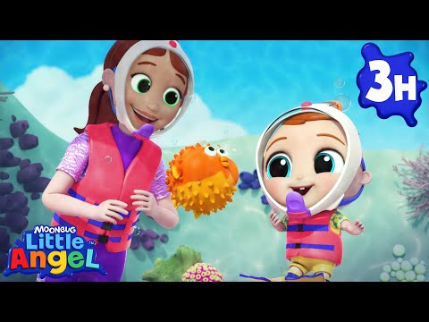 Under the Sea 🌊Ocean Song for Kids | 3 Hours Little Angel Color Songs & Nursery Rhymes
