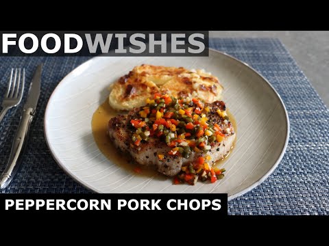 Peppercorn Pork Chops with Warm Pickled Pepper Relish - Food Wishes