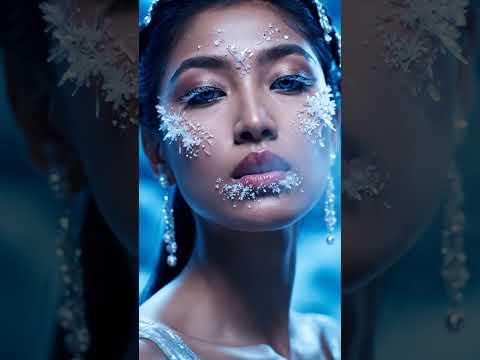 Ice Crystal Makeup ❄️ | Frozen Fantasy Look | Cinematic AI Beauty Video