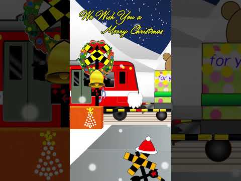 We wish you a merry Christmas♪【Railroad crossing animation】 #shorts #christmas