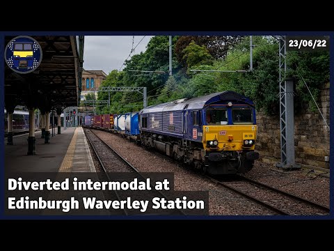 Diverted intermodal at Edinburgh Waverley Station | 23/06/22