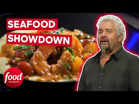 Guy Fieri Challenges Chefs To Make Dishes With Specific Letters Only! | Guy's Grocery Games