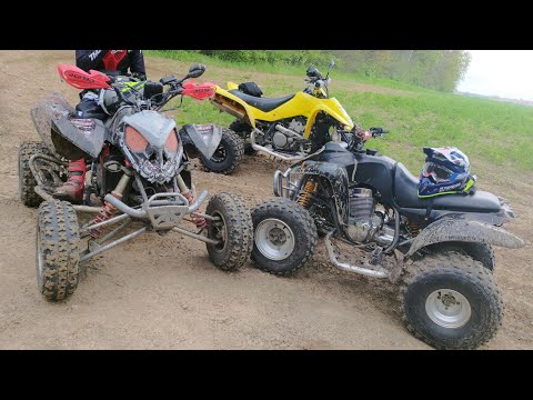 ATV RIDE EDIT : POLARIS 500 OUTLAW, SUZUKI 400 LTZ & HONDA 250 BAROSSA - TRAP MONKEY