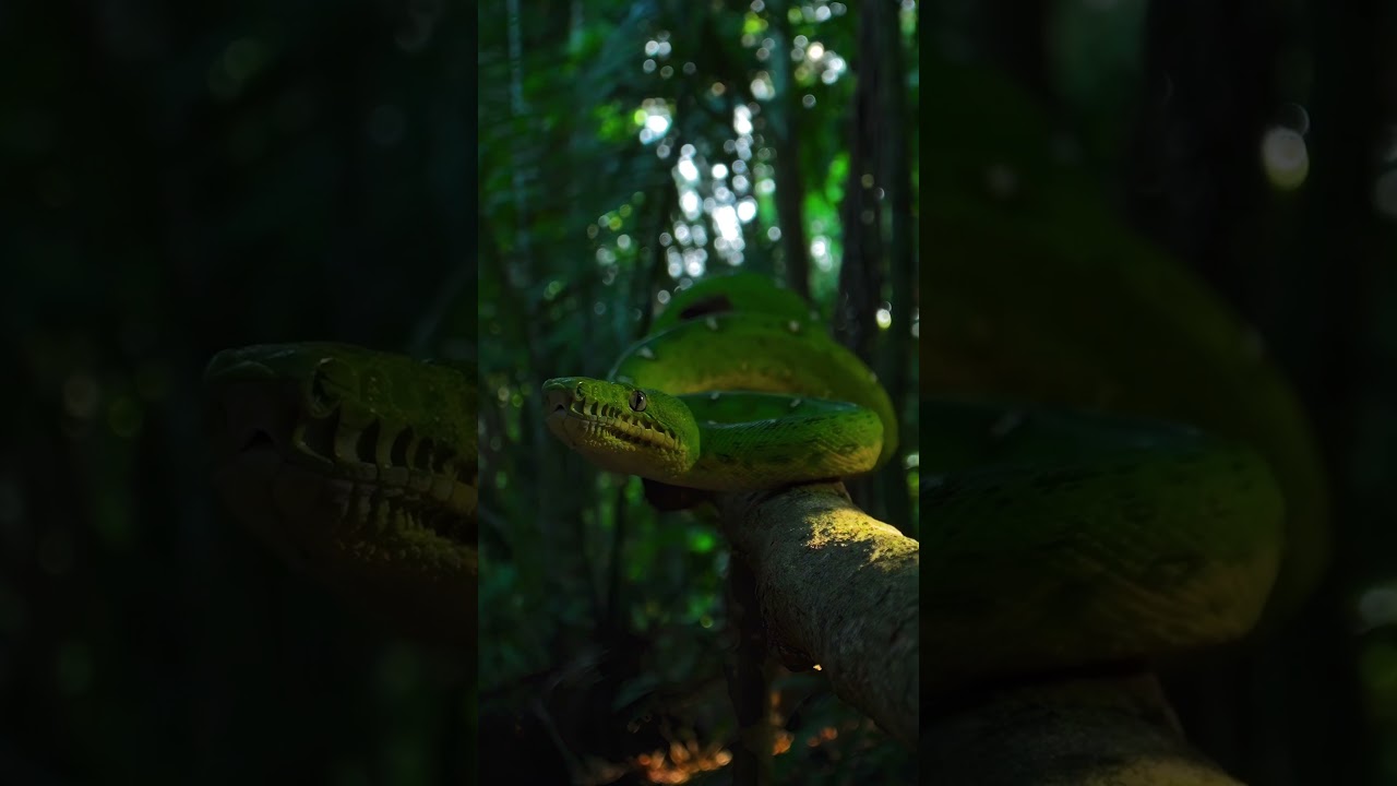Face to face with an emerald green boa 💚 #Snake #Shorts #Photography