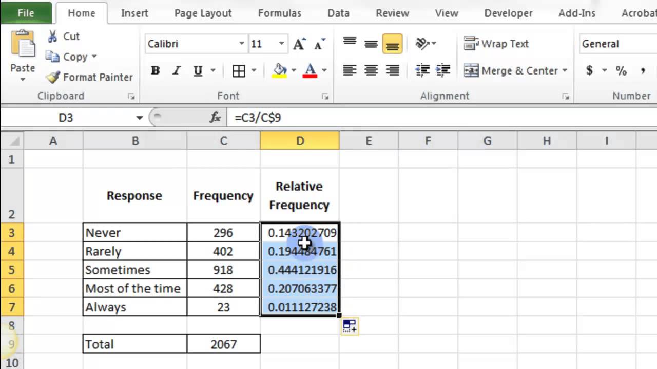 relative-frequency-in-excel-2010-youtube