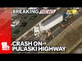 As many as 4 injured in Pulaski Highway crash