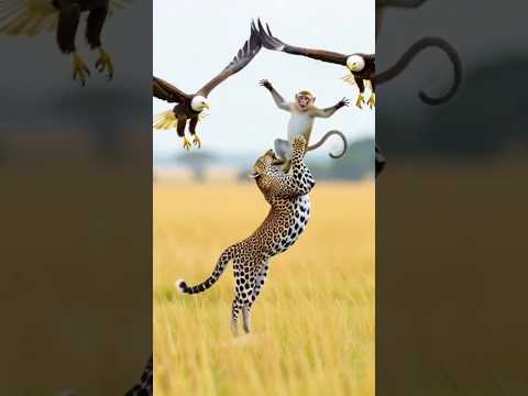 Monkey is attacked by Cheta and Egal #shortsfeed #animals #shortvideo #wildlife