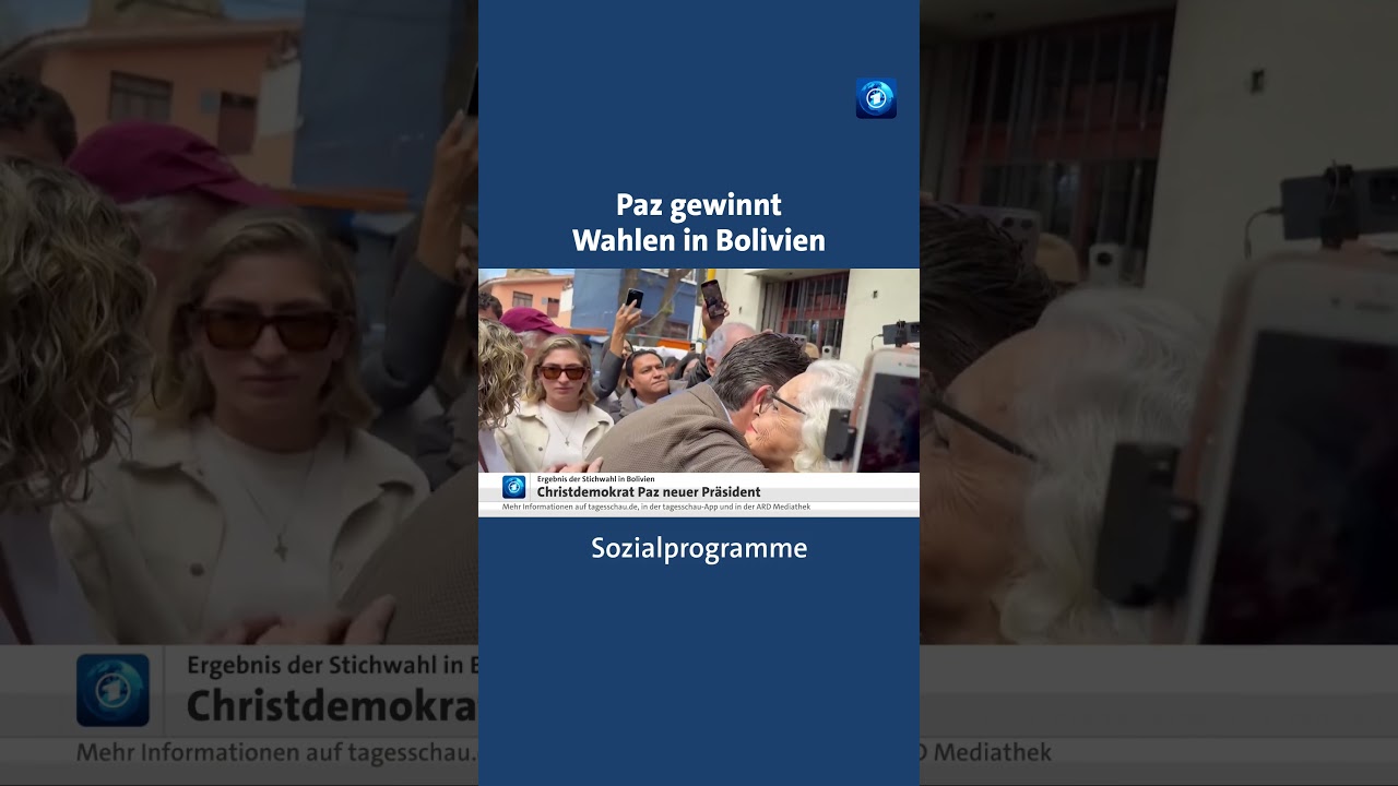 Der Christdemokrat Paz hat die Stichwahl um das Präsidentenamt in Bolvien gewonnen tagesschau