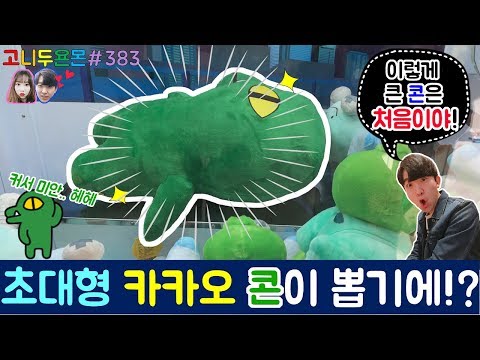 초대형 카카오 콘이 밀판 뽑기에!? 작았던 콘이 뽑기 속으로 들어가서 거대해졌다!!, 석계 인형 뽑기 (고니두욘몬 20171121) #383