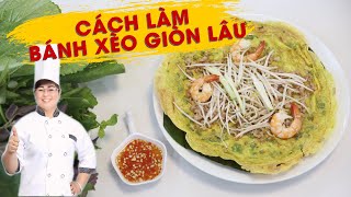 Hướng dẫn làm bánh xèo vàng ngon, giòn lâu | Nấu Ăn Ngon