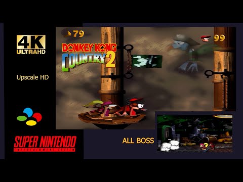 Upload mp3 to YouTube and audio cutter for Donkey Kong Country 2: All Boss Fight | Remastered Upscale HD (4K 60FPS) Gameplay (SNES) download from Youtube