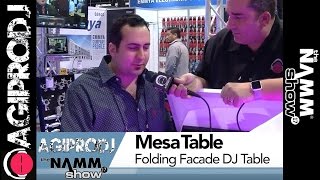 ProX XF-MESA-B MK2 Folding DJ Booth Table Frame with Black and White Scrim Covers and Carry Bag in action - learn more