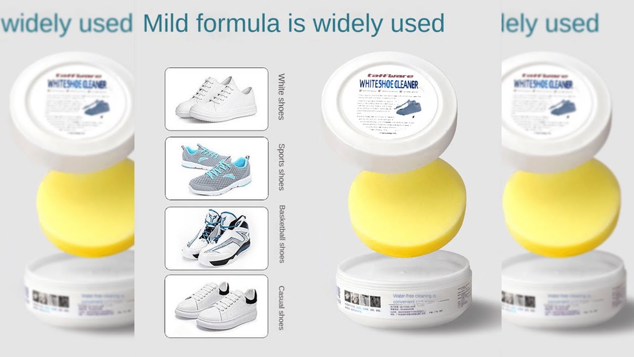 Pratinjau video produk Taffware Krim Pemutih Pembersih Sepatu Sneakers 260g with Spons - Q220