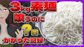 【ドカ食いダイスキ！もちづきさん】素麺20束半 vs 酒クズ、3kg独りで食べ切ろうとした結果…【697】