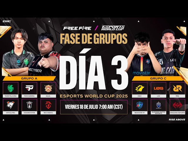 Día 3 – Fase Eliminatoria Grupos A vs C | Esports World Cup | FFWS LATAM 2025