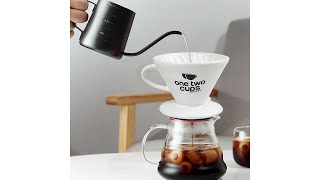 One Two Cups Filter Penyaring Kopi V60 Glass Coffee Filter Dripper 1-2 Cups - ZM00639 - White - 1