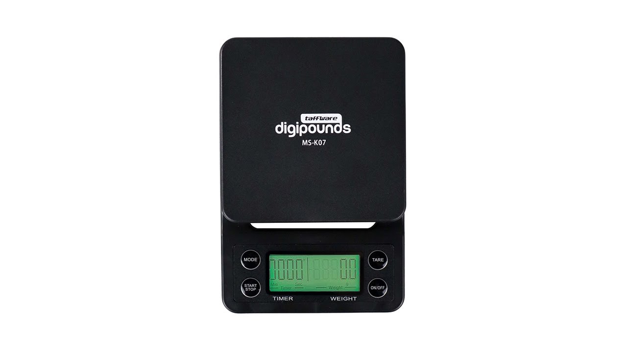 Pratinjau video produk Taffware Digipounds Timbangan Kopi Digital Timer Coffee Scale 5kg 0.1g - MS-K07