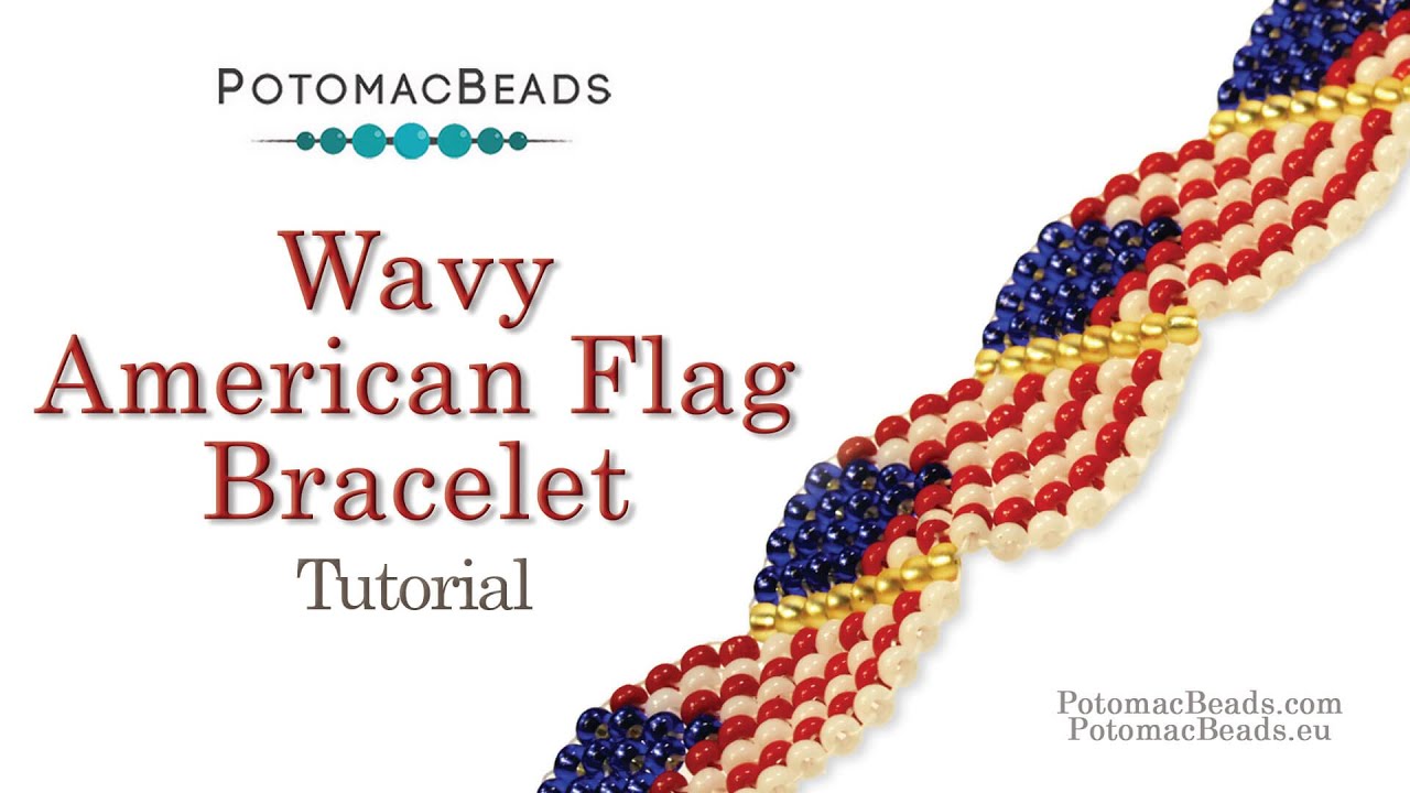 seed bracelet flag american beading wavy bead patterns pattern beaded beads peyote loom tutorial jewelry stitch patriotic weaving tube usa