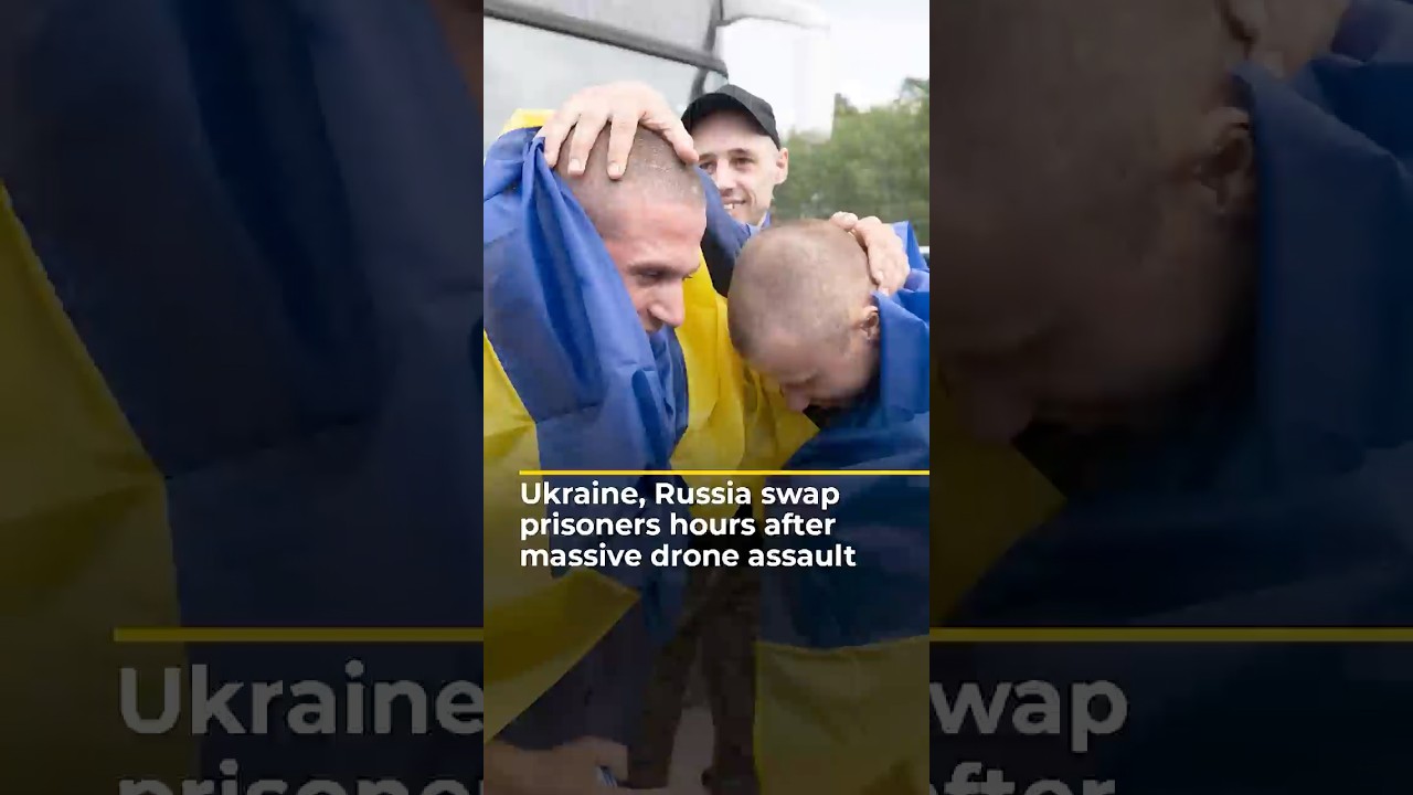 Ukraine, Russia swap prisoners hours after massive drone assault | AJ #shorts