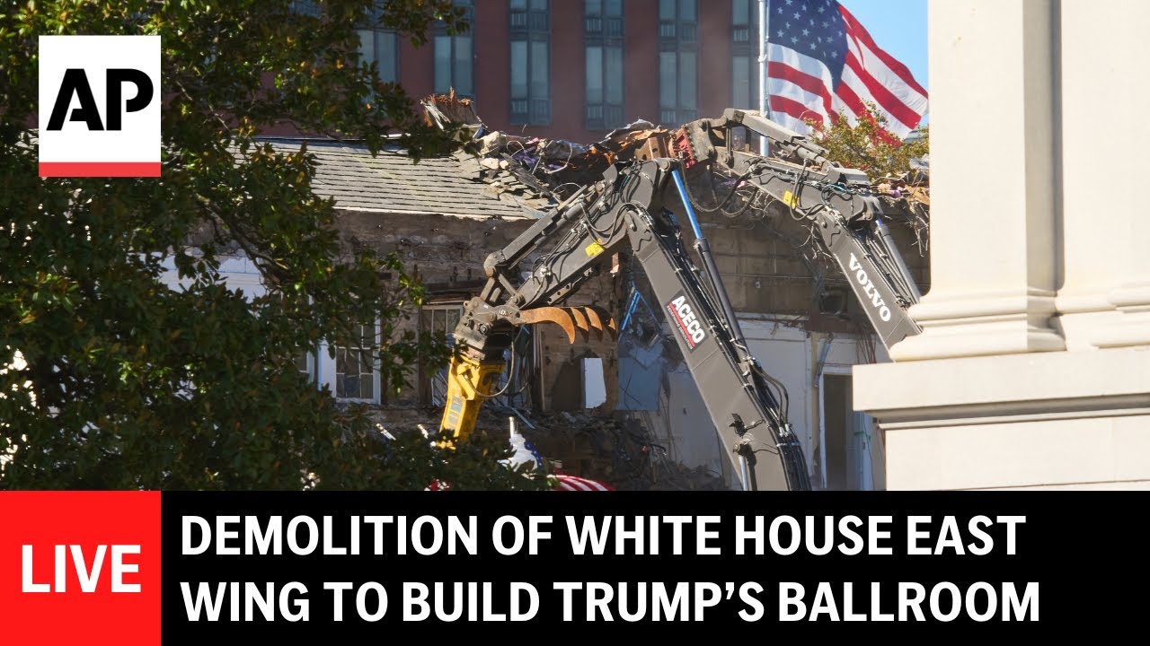 LIVE: Demolition continues of White House East Wing to build Trump’s ballroom