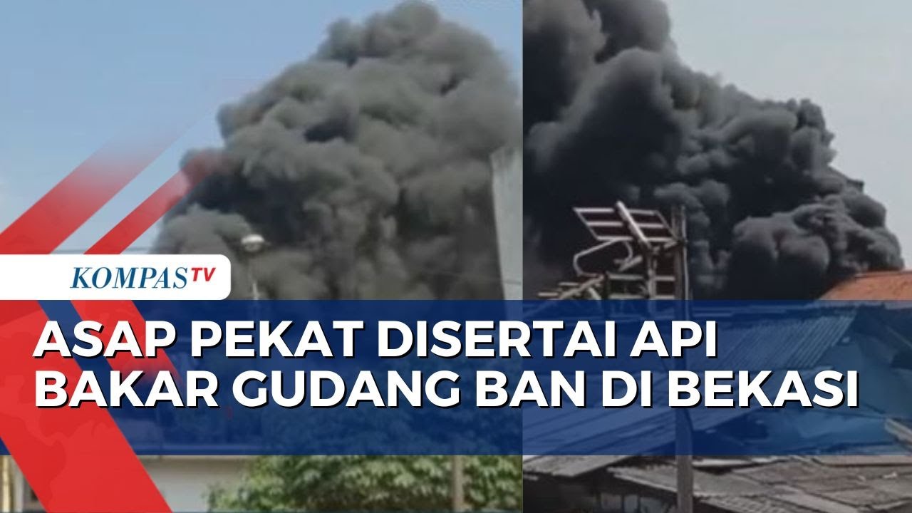 Gudang Ban Bekas di Bekasi Kebakaran, Asap Hitam Pekat Membumbung Tinggi!