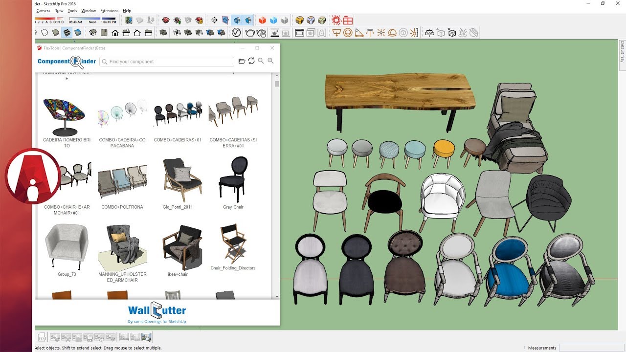 библиотека мебель в sketchup