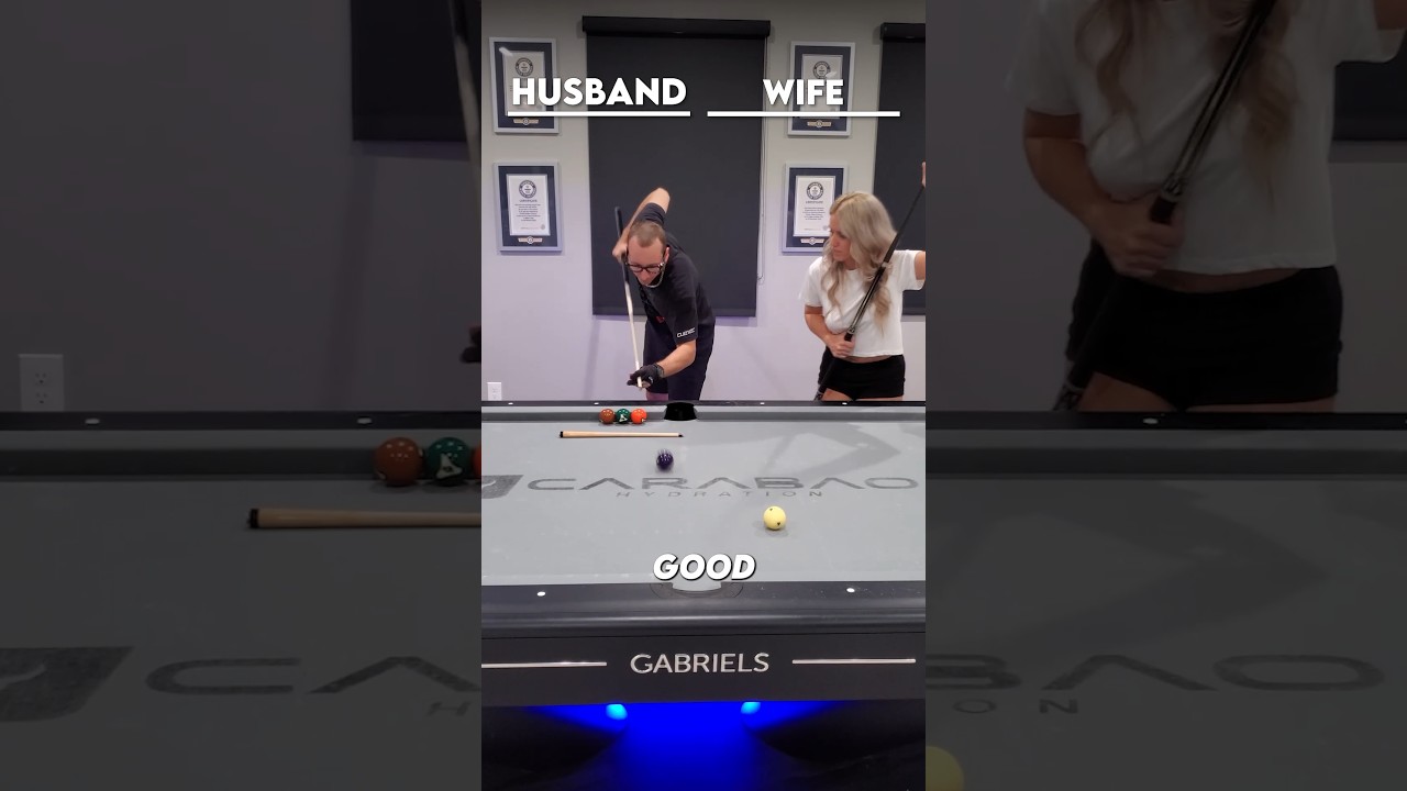 Wife & Husband Tandem Pool Trick 😍🎱❌✅