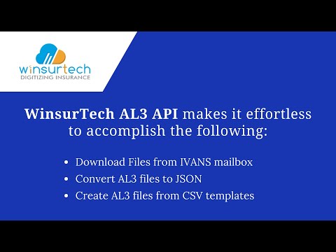 AL3 REST API for AMS, Agencies & Carrier Companies - WinsurTech