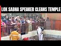 Lok Sabha Speaker Om Birla On Wednesday Cleaned The Premises Of The Khade Ganesh