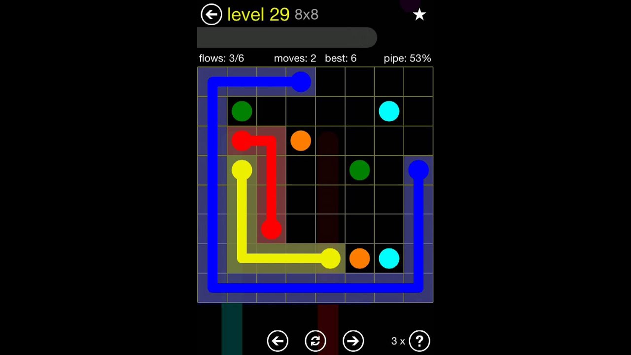 Flow Free Regular Pack 8x8 Level 29 Walkthrough - YouTube