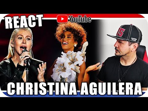 CHRISTINA AGUILERA WHITNEY HOUSTON TRIBUTE - Marcio Guerra Canto Reagindo Musica Live React