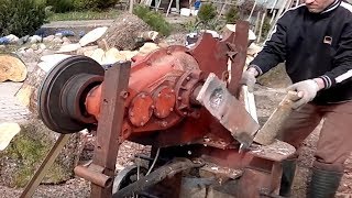 10 Dangerous Homemade Automatic Firewood Processing Machine, Modern wood splitting machine #2