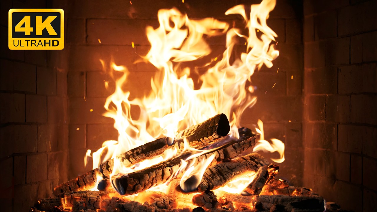 🔥 Cozy Fireplace Tranquility with Steady Burning Logs and Homely Ambience for Soulful Evenings