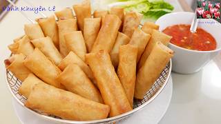 Cách làm Chả Giò Trữ Đông Đá Để Ăn Dần, Chả Vàng Giòn, Vietnamese Spring rolls, Eggrolls Vanh Khuyen