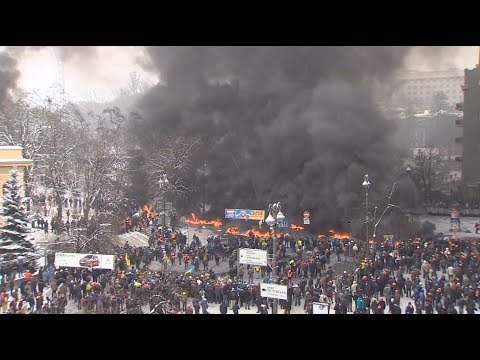 Kiev war zone: Mass riots in Ukraine on January 22