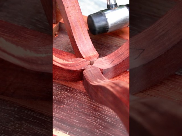 中华榫卯技艺之霸王枨榫，凳子应用演示 #woodworking