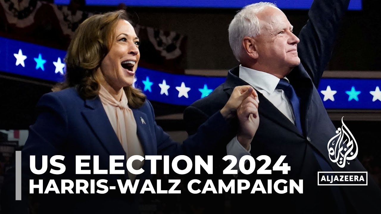 ‘Fight for our future’: Kamala Harris and Tim Walz hold first rally