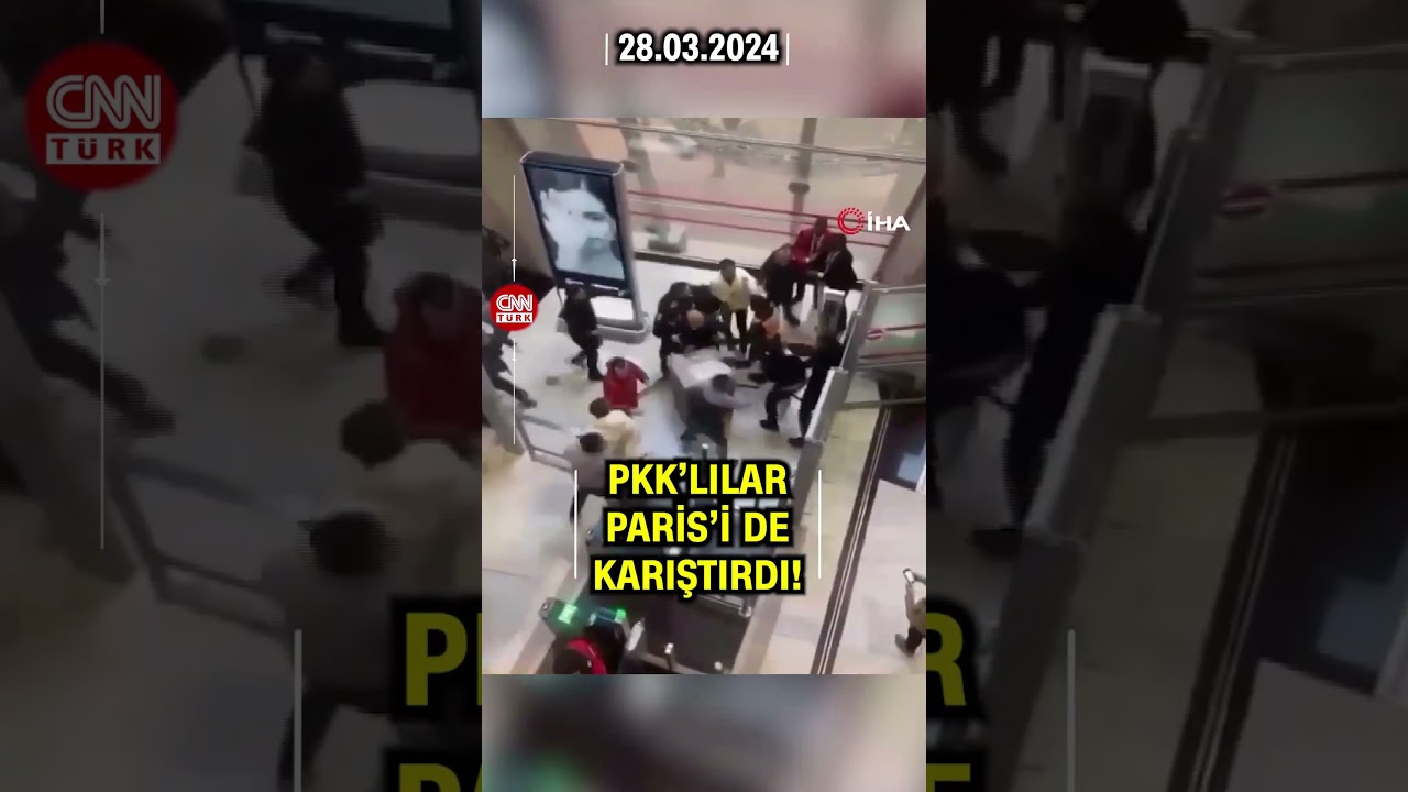 PKK Yandaşları Paris'te Havalimanını Birbirine Kattı! O Anlar Kameralarda... #Shorts