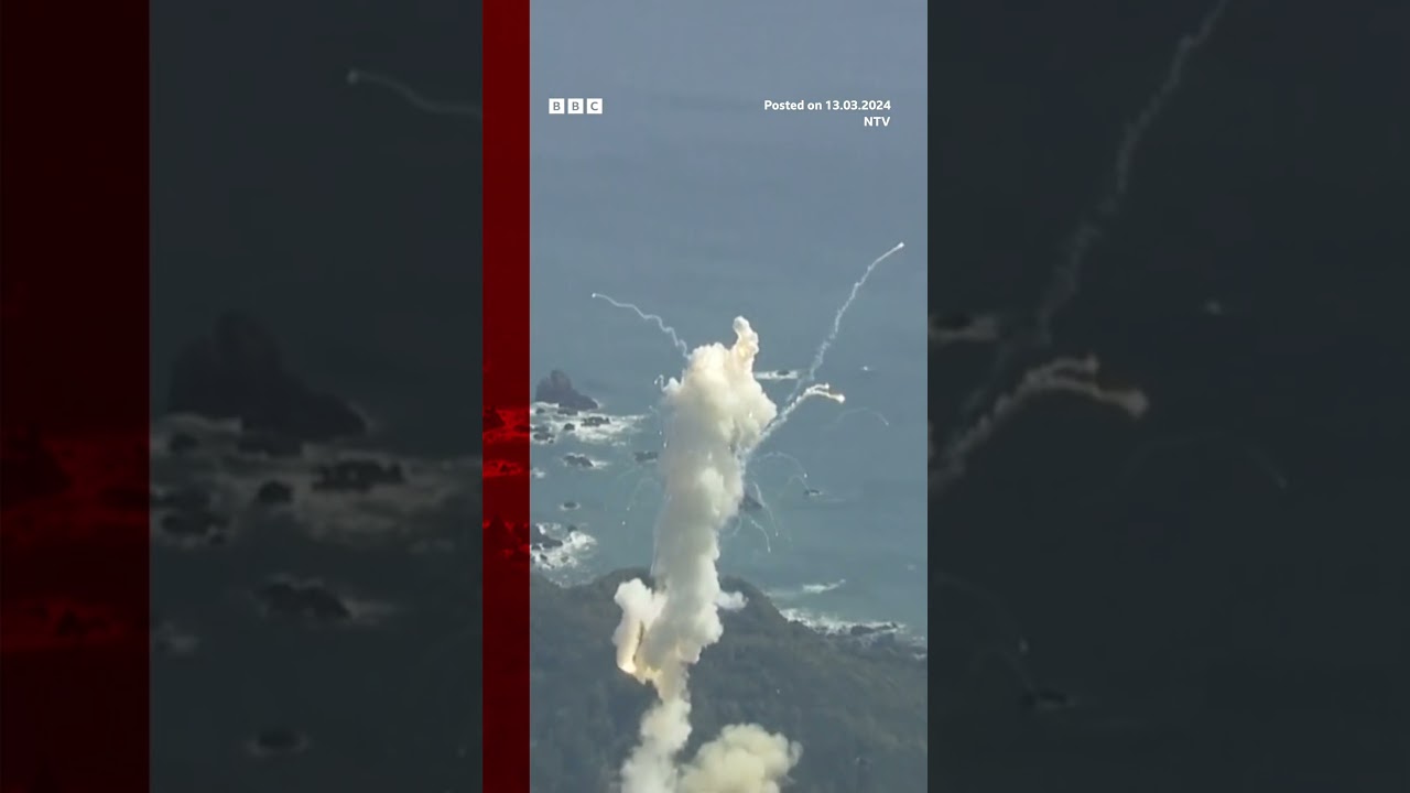Japan 'Kairos' rocket explodes seconds after launch. #Shorts #SpaceOne #BBCNews