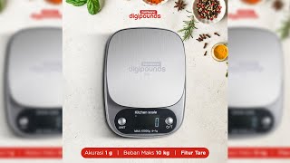 Pratinjau video produk Taffware Digipounds Timbangan Dapur Mini Digital Scale 10kg 1g - Z3S