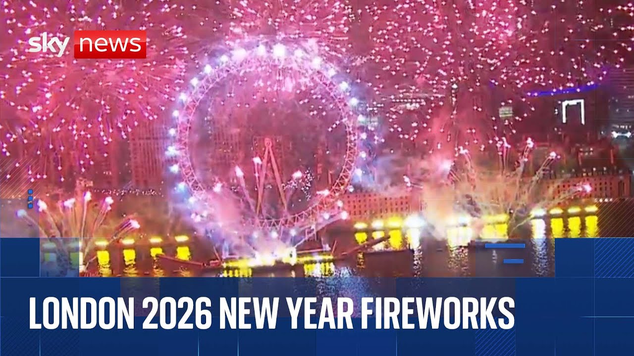 Watch London's 2026 New Year fireworks from above