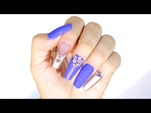 How To Mexican Independence Day Nails Videomoviles How To Blue Gold Squaletto Nails