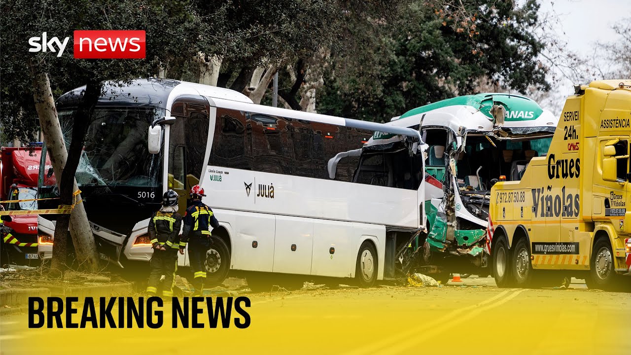 Live | People injured after Barcelona bus crash - reports
