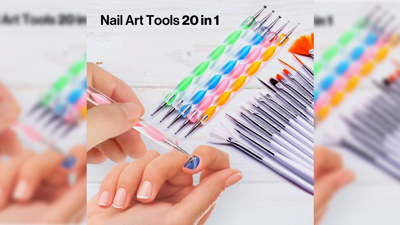 Pratinjau video produk Biutte.co Kuas Kuku Lukis 20in1 Nail Art Dotting Tools - X-19