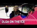 Olga catches a special ride to the ice
