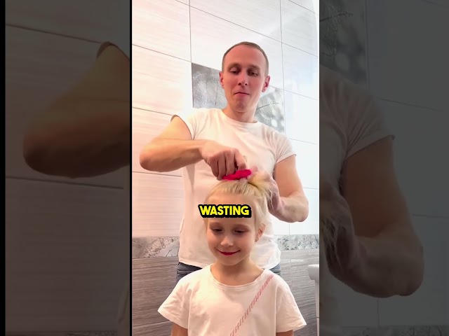 Genius Dad Uses Mind Blowing Hairstyle Technique 😱
