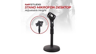 Pratinjau video produk TaffSTUDIO Stand Mikrofon Desktop Disc Microphone Adjustable Height - L3