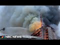 Video shows Copenhagens historic stock exchange engulfed in flames
